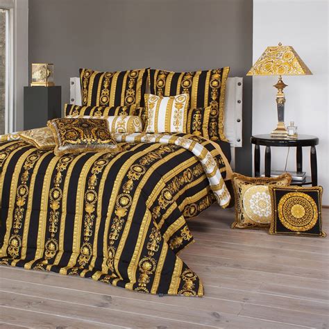 black and gold versace blanket|Versace bedroom set.